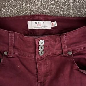 Red Torrid zipper leg pants